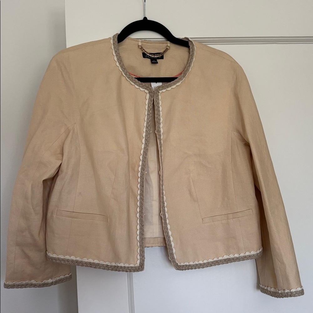 J. Crew Cream Blazer with Trim - Picture 3 of 4